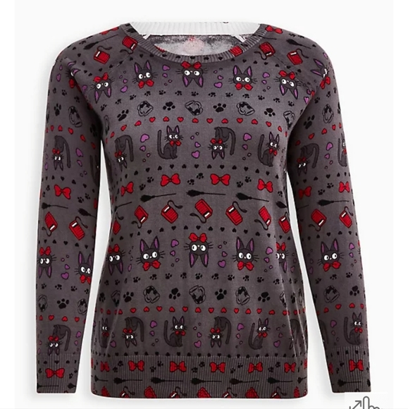 Torrid - BNWT Pull over Sweater - Cotton Studio Ghibli Collection Kiki Grey 1X